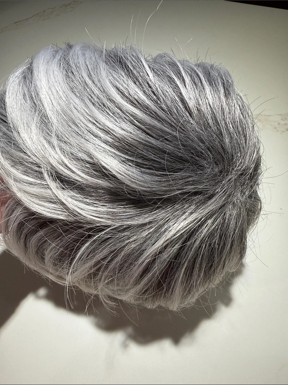 HAIR Pixie Cut with Bangs Free Part Silver/Gray/White